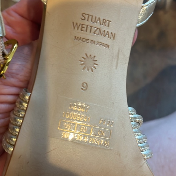 NWOT Stuart Weitzman metallic gold 4β heels size 9 - Picture 9 of 9
